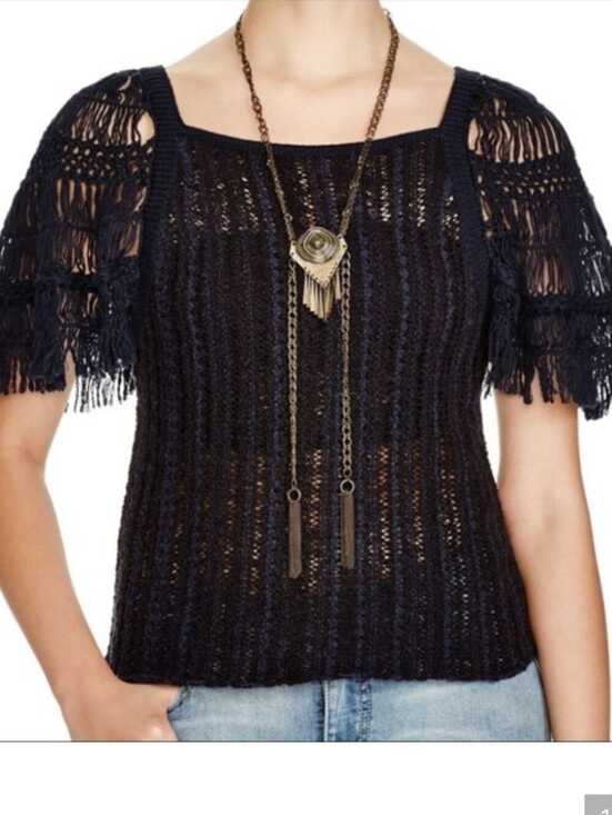 Free People Tops - Free People Blackbird Crochet Top Size Small